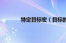 特定目标宏（目标的目标宏相关介绍简介）