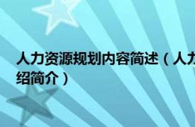 人力资源规划内容简述（人力资源规划方案包括那些内容相关介绍简介）