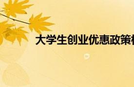 大学生创业优惠政策相关内容简介介绍怎么写