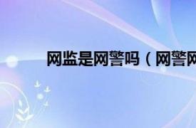 网监是网警吗（网警网监是什么相关介绍简介）