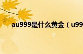 au999是什么黄金（u999是什么黄金相关介绍简介）