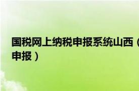 国税网上纳税申报系统山西（山西国税网上申报平台升级版怎么申报）