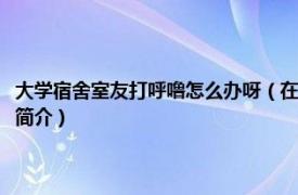 大学宿舍室友打呼噜怎么办呀（在大学宿舍舍友睡觉打呼噜怎么办相关介绍简介）