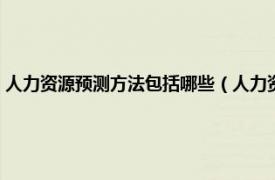 人力资源预测方法包括哪些（人力资源预测的内容包括哪些相关介绍简介）