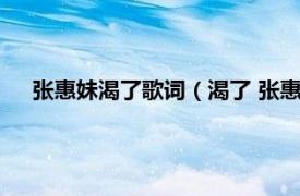 张惠妹渴了歌词（渴了 张惠妹演唱歌曲相关内容简介介绍）