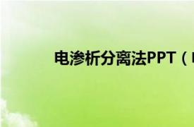 电渗析分离法PPT（电渗析法相关介绍简介）