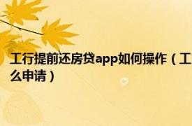 工行提前还房贷app如何操作（工商银行房贷提前还款APP怎么操作网上怎么申请）