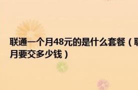 联通一个月48元的是什么套餐（联通b\\"计划46元套餐实际一个月要交多少钱）