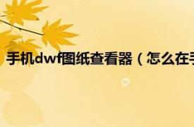 手机dwf图纸查看器（怎么在手机和电脑上查看DWF图纸文件）