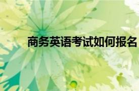 商务英语考试如何报名（商务英语考试如何报名）