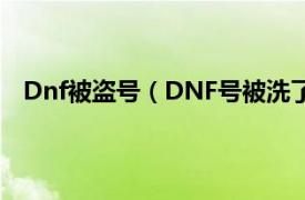 Dnf被盗号（DNF号被洗了盗号受理要多久才能有结果）