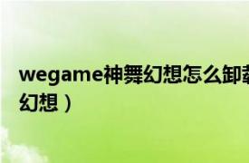 wegame神舞幻想怎么卸载（怎么在WEGAME上下载神舞幻想）