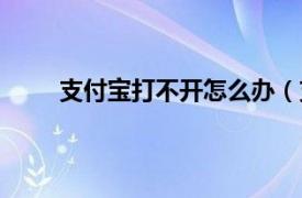 支付宝打不开怎么办（支付宝打不开的解决方法）