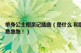 单身公主相亲记插曲（是什么 和歌词知道者快告诉我 急急急急急急急急急急急急！）