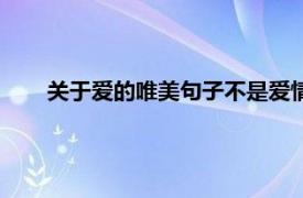 关于爱的唯美句子不是爱情（关于爱不解释的爱情句子）