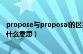 propose与proposal的区别（proposal和propose分别是什么意思）