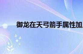 御龙在天弓箭手属性加点（弓箭手属性加点推荐）