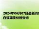 2024年06月07日最新消息：6月6日白银期货最新行情如何 今日白银期货价格查询