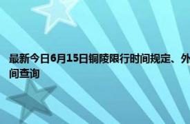 最新今日6月15日铜陵限行时间规定、外地车限行吗、今天限行尾号限行限号最新规定时间查询