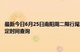 最新今日6月25日南阳周二限行尾号、限行时间几点到几点限行限号最新规定时间查询