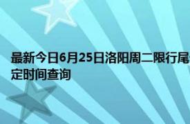 最新今日6月25日洛阳周二限行尾号、限行时间几点到几点限行限号最新规定时间查询