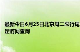 最新今日6月25日北京周二限行尾号、限行时间几点到几点限行限号最新规定时间查询