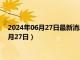 2024年06月27日最新消息：今日白银价格多少一克（2024年6月27日）