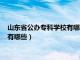 山东省公办专科学校有哪些及录取分数线（山东省公办专科学校有哪些）