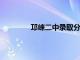 邛崃二中录取分数线2023年（邛崃二中）