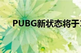 PUBG新状态将于11月11日在全球推出