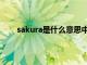 sakura是什么意思中文翻译（sakura是什么意思）