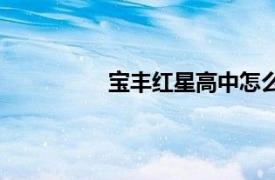 宝丰红星高中怎么样（宝丰红星高中）