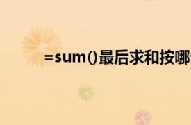 =sum()最后求和按哪个（表格求和为什么是0）