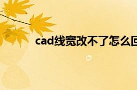 cad线宽改不了怎么回事（cad线宽怎么改不）