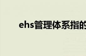 ehs管理体系指的是（ehs管理体系）