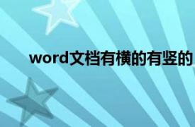 word文档有横的有竖的（word文档页面有横有竖）