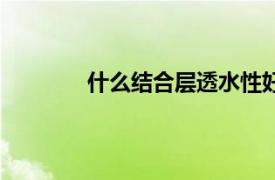 什么结合层透水性好一些（什么是结合层）