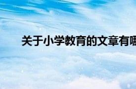 关于小学教育的文章有哪些（关于小学教育的文章）