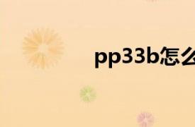 pp33b怎么用（pp33b）