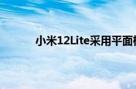 小米12Lite采用平面框架设计的实时图像泄漏