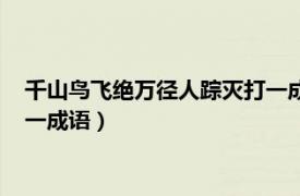 千山鸟飞绝万径人踪灭打一成语谜底（千山鸟飞绝万径人踪灭打一成语）