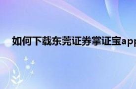 如何下载东莞证券掌证宝app（东莞证券掌证宝电脑版下载）