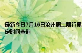 最新今日7月16日沧州周二限行尾号、限行时间几点到几点限行限号最新规定时间查询