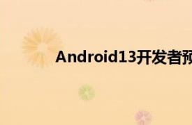 Android13开发者预览版已发布这是新功能