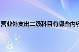 营业外支出二级科目有哪些内容呢（营业外支出二级科目有哪些）