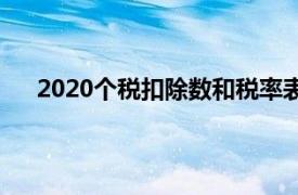 2020个税扣除数和税率表（2020个税速算扣除数表）