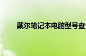 戴尔笔记本电脑型号查询（戴尔笔记本电脑型号）