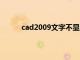 cad2009文字不显示（cad文字不显示怎么办）