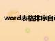 word表格排序自动编号（word表格排序）