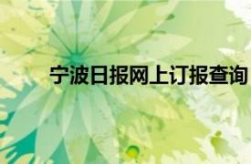 宁波日报网上订报查询（宁波日报网上自助订报）